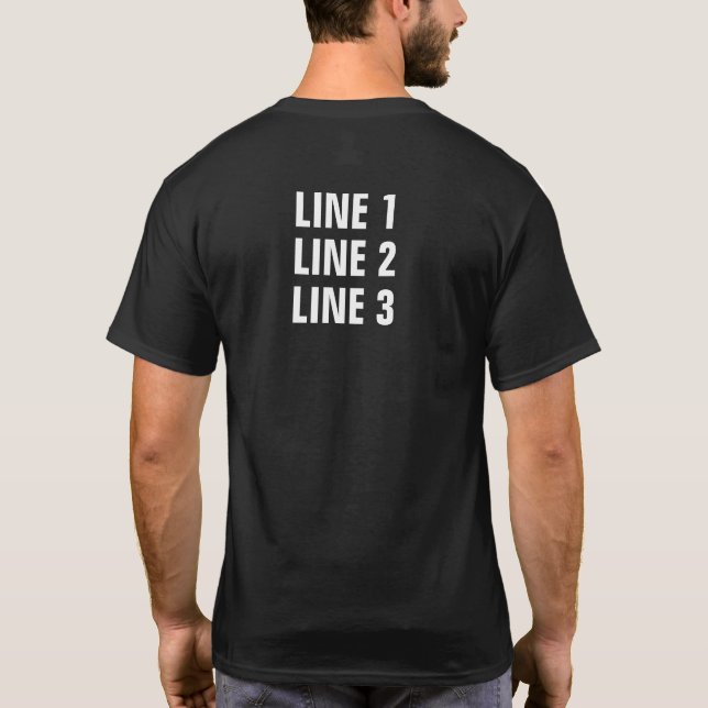 Charlotte Metro Chapter - Cust 3 Lines Back Wht T-Shirt (Back)