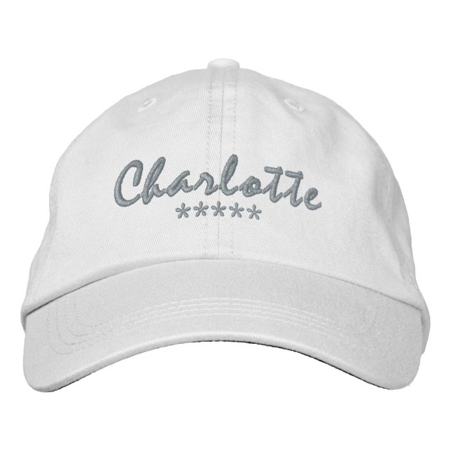 Charlotte Name Embroidered Hat (Front)