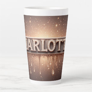 Charlotte Name in Dripping Gold Latte Mug