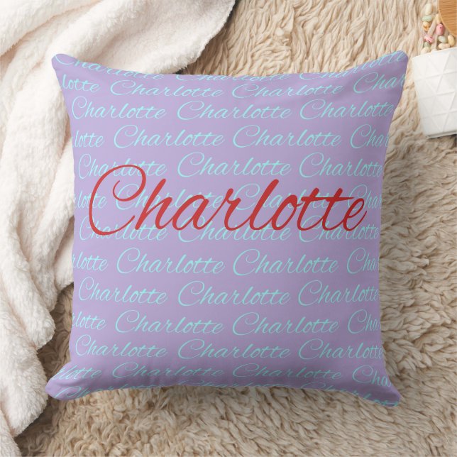 Charlotte Name Pattern Design Cushion (Blanket)