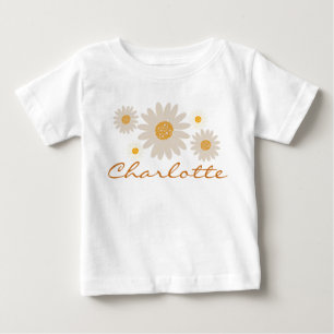 Charlotte name reveal retro daisy boho flower baby T-Shirt