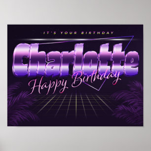 Charlotte Name Vorname retro Poster Geburtstag