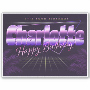 Charlotte Name Vorname retro Sticker Geburtstag