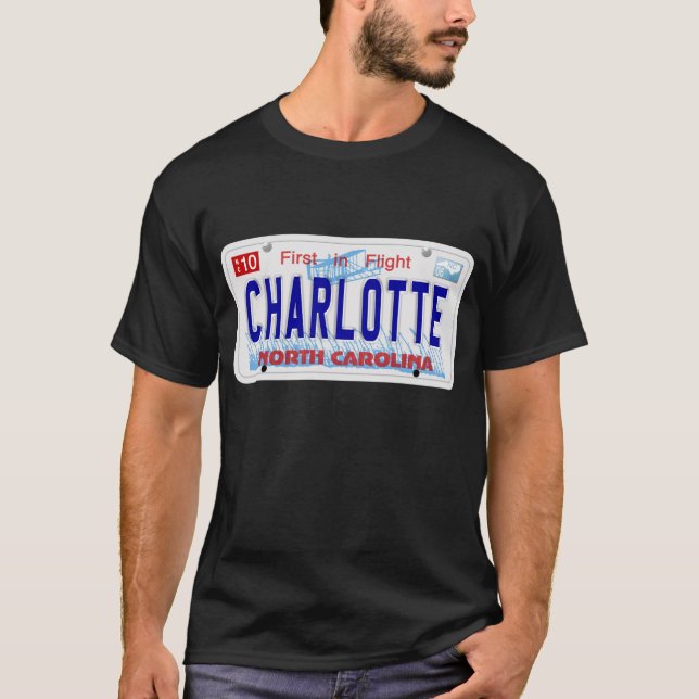 Charlotte - NC Plate T-Shirt (Front)