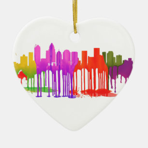 CHARLOTTE NC PUDDLES - CERAMIC TREE DECORATION