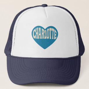 Charlotte NC Retro Heart Design – Vintage Font Trucker Hat