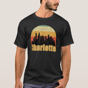 Charlotte Nc Skyline Silhouette Sunset I Love Char T-Shirt