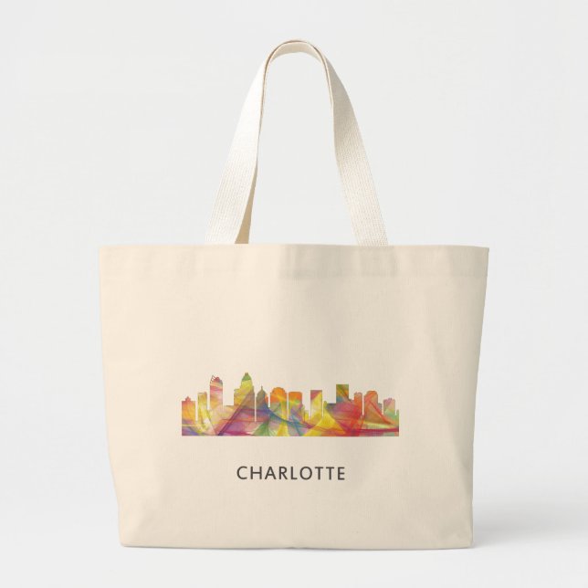 CHARLOTTE, NC SKYLINE WB1 - Tote Bag (Front)