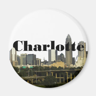 Charlotte NC Skyline with Charlotte in the Sky Magnet
