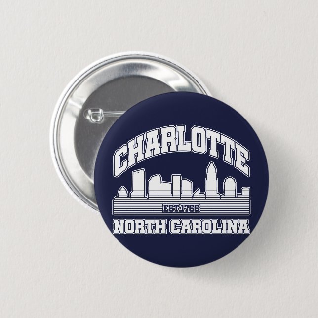 Charlotte,North Carolina 6 Cm Round Badge (Front & Back)