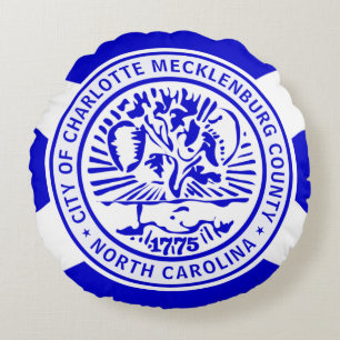 Charlotte (North Carolina) City flag Round Cushion