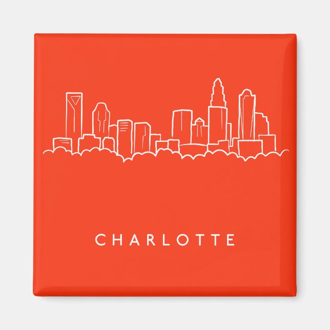Charlotte, North Carolina City Skyline Magnet (Front)