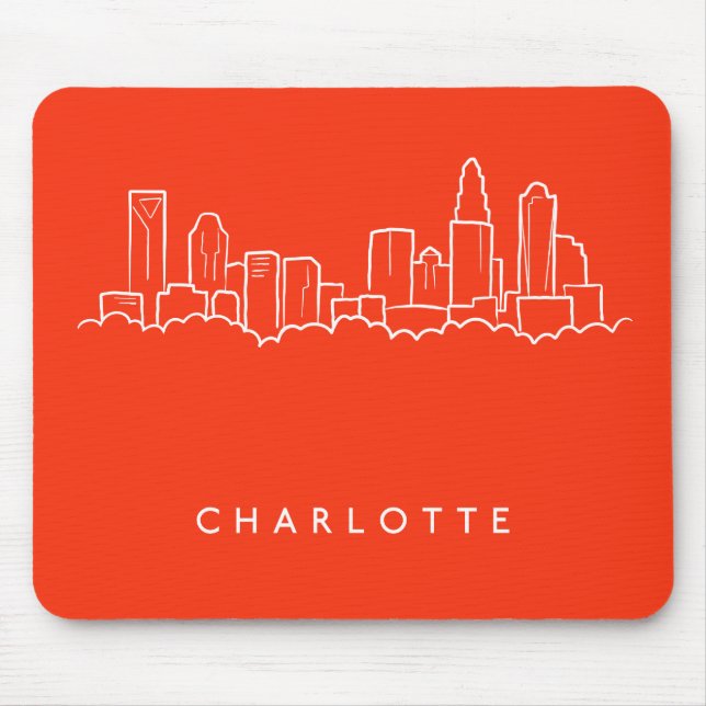 Charlotte, North Carolina City Skyline Mouse Mat (Front)