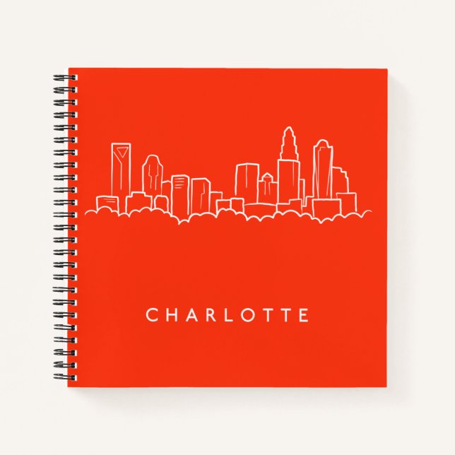 Charlotte, North Carolina City Skyline Notebook (Front)
