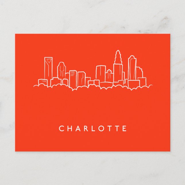 Charlotte, North Carolina City Skyline Postcard (Front)