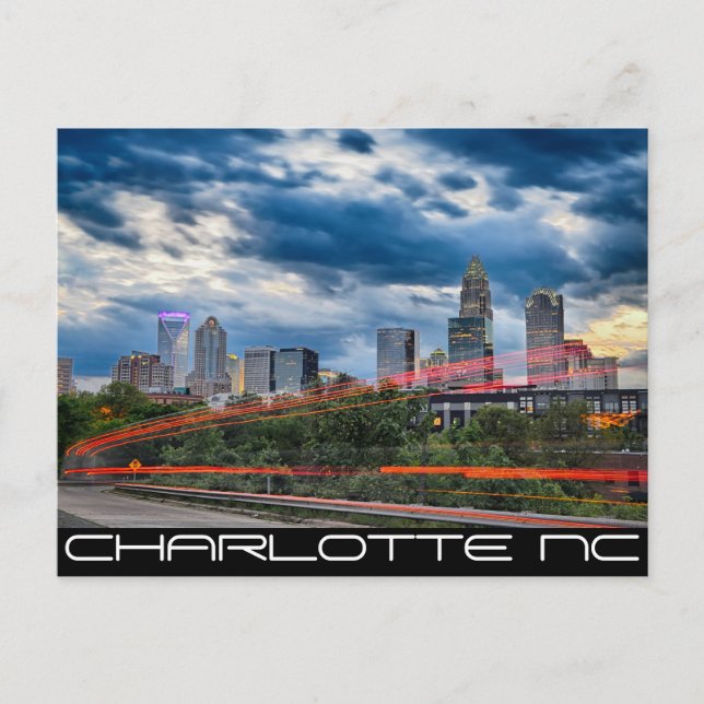 charlotte north carolina city skyline postcard (Front)