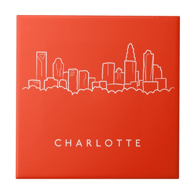 Charlotte, North Carolina City Skyline Tile (Front)