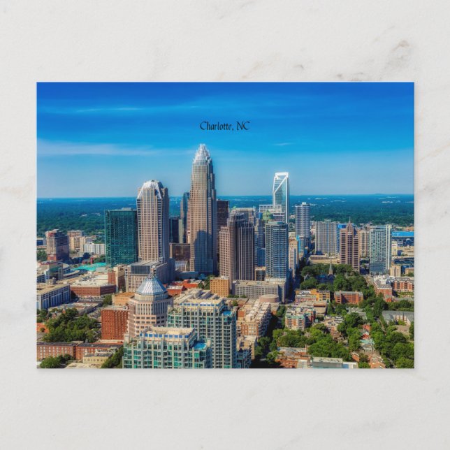 Charlotte, North Carolina cityscape, Postcard (Front)