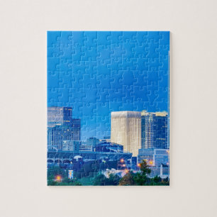 charlotte north carolina evening skyline queen c jigsaw puzzle