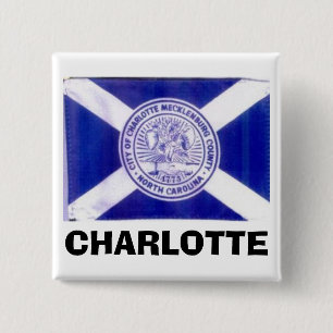 Charlotte North Carolina Flag 15 Cm Square Badge