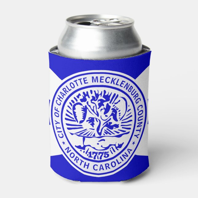 Charlotte (North Carolina) flag Can Cooler (Can Front)