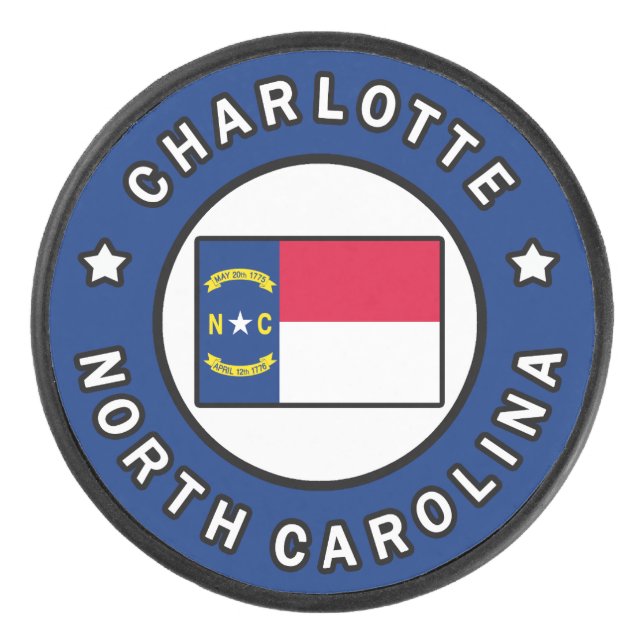 Charlotte North Carolina Hockey Puck (Front)