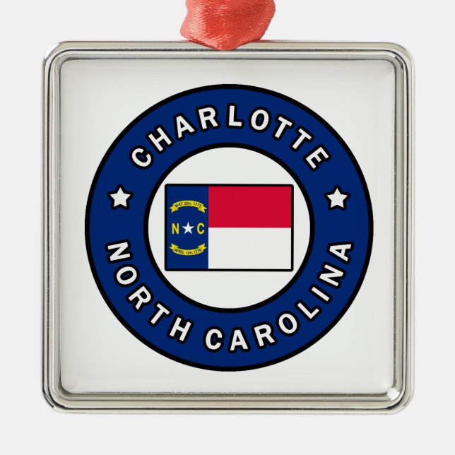 Charlotte North Carolina Metal Tree Decoration (Front)