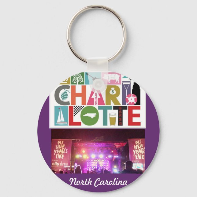 Charlotte North Carolina NC Keychain (Front)