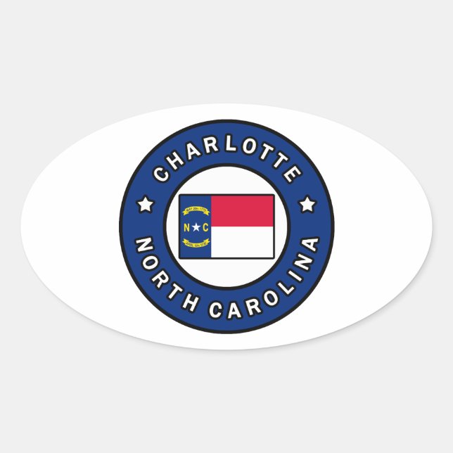 Charlotte North Carolina Oval Sticker (Front)