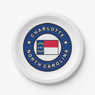 Charlotte North Carolina Paper Plate