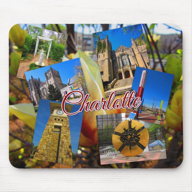 Charlotte North Carolina Photo Collage Mouse Mat (Front)