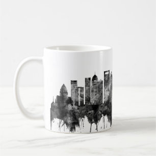 Charlotte North Carolina Skyline BW Coffee Mug