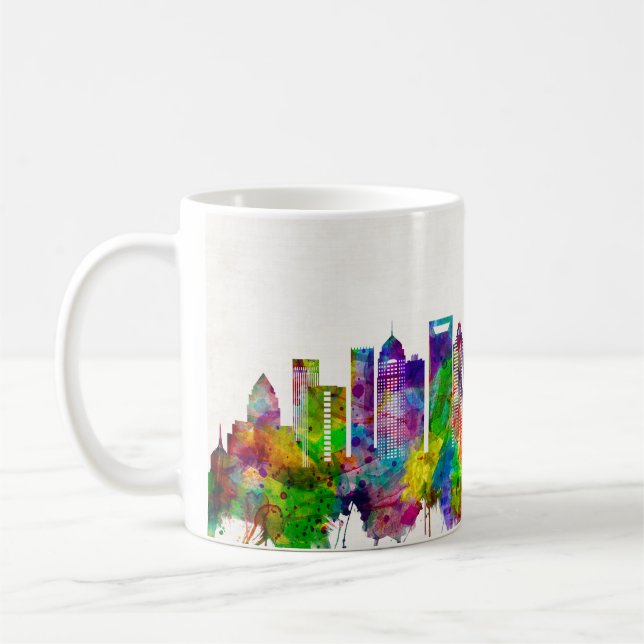 Charlotte North Carolina Skyline Coffee Mug (Left)