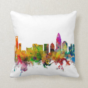 Charlotte North Carolina Skyline Cushion