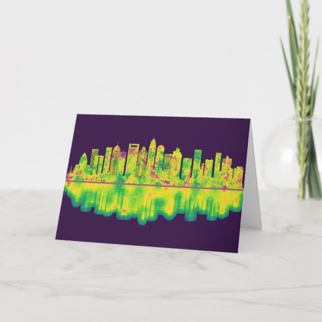 Charlotte North Carolina Skyline Holiday Card (Front)