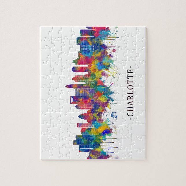 Charlotte North Carolina Skyline Jigsaw Puzzle (Vertical)