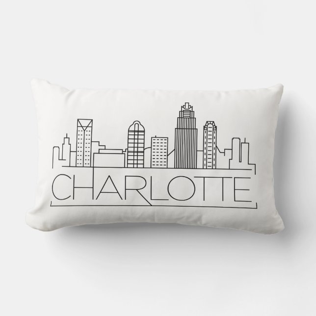 Charlotte, North Carolina Skyline Lumbar Cushion (Front)