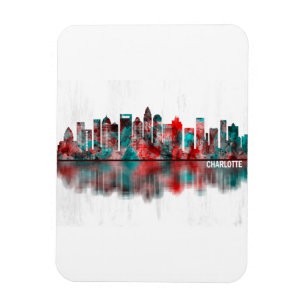 Charlotte North Carolina Skyline Magnet