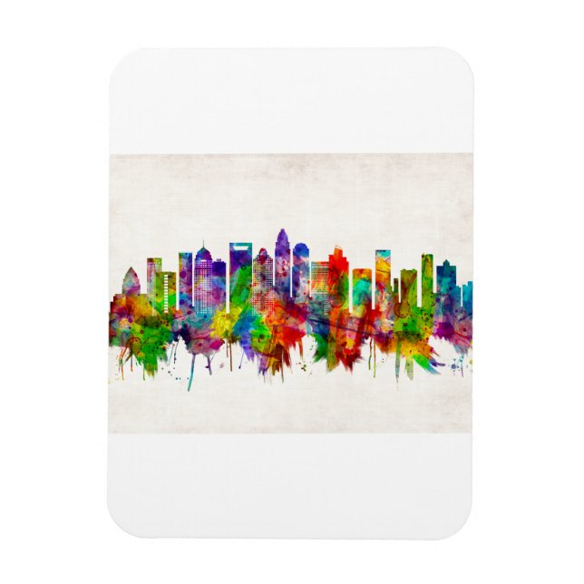 Charlotte North Carolina Skyline Magnet (Vertical)