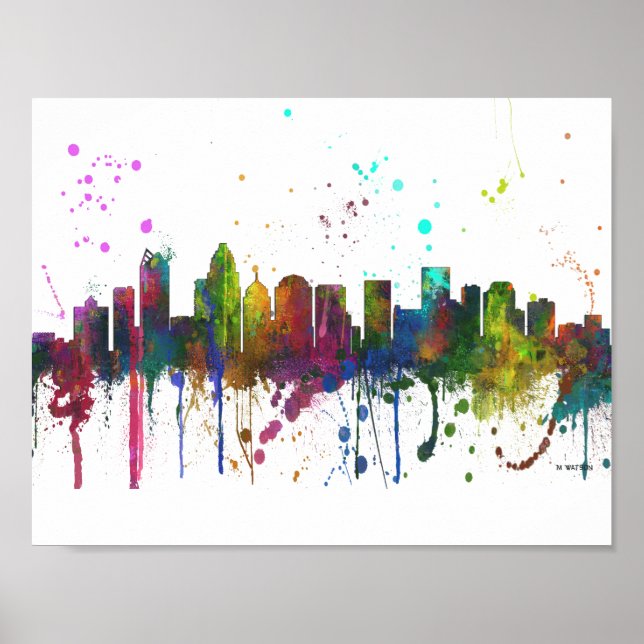 CHARLOTTE, NORTH CAROLINA SKYLINE POSTER (Front)
