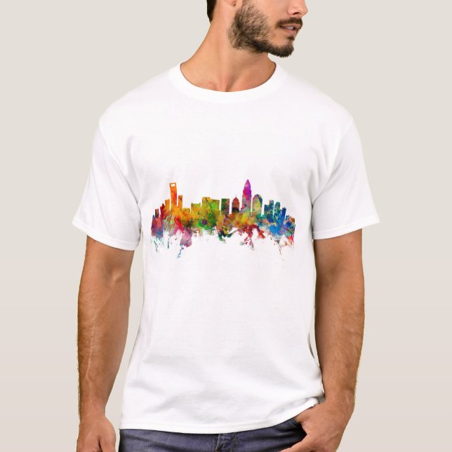 Charlotte North Carolina Skyline T-Shirt (Front)