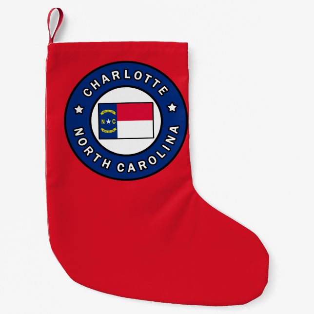 Charlotte North Carolina Small Christmas Stocking (Front)