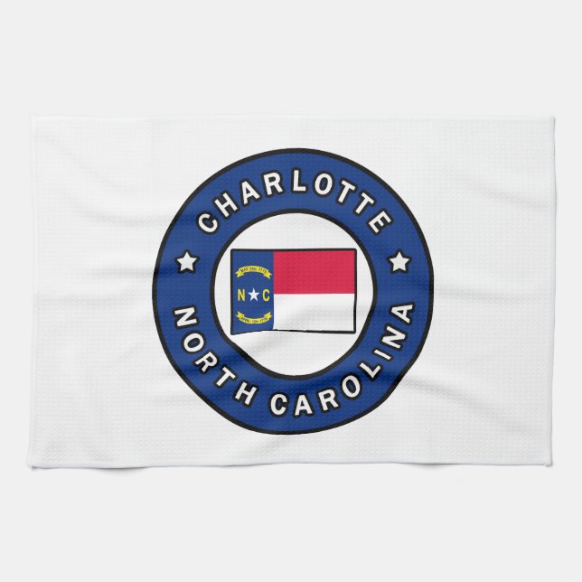 Charlotte North Carolina Tea Towel (Horizontal)