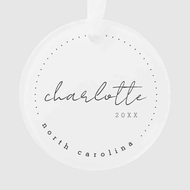 Charlotte North Carolina Travel USA Simple Ornament (Front)