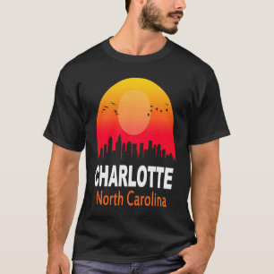 Charlotte North Carolina Vintage Retro City State  T-Shirt