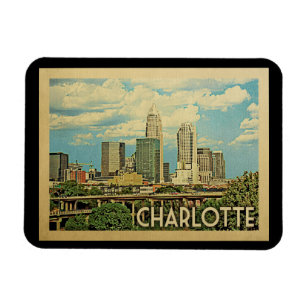Charlotte North Carolina Vintage Travel Magnet