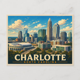 Charlotte North Carolina Vintage Travel Postcard