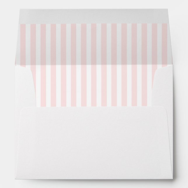 Charlotte Pink and White Stripes Baby Pink Envelope (Back (Bottom))