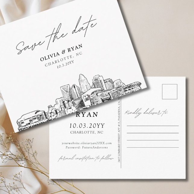 Charlotte Save the Date Postcard Wedding (Boston Save the Date Postcard Wedding
)