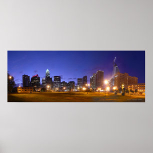 Charlotte Skyline Dawn - full @ 49.5x18.5 Poster